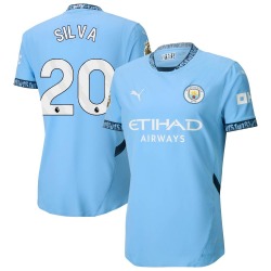 Men's Bernardo Silva Manchester City F.C. Authentic Light Blue Puma 2024/25 Home Soccer Jersey