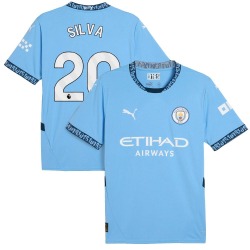 Men's Bernardo Silva Manchester City F.C. Replica Light Blue Puma 2024/25 Home Soccer Jersey