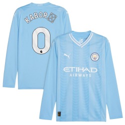 Men's Issa Kaboré Manchester City F.C. Replica Blue Puma Sky 2023/24 Home Long Sleeve Soccer Jersey