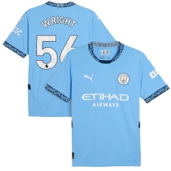 Men's Jacob Wright Manchester City F.C. Replica Light Blue Puma 2024/25 Home Soccer Jersey