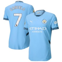 Men's João Cancelo Manchester City F.C. Authentic Light Blue Puma 2024/25 Home Soccer Jersey