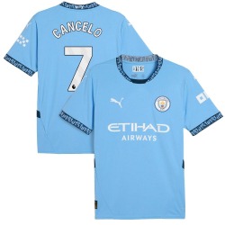 Men's João Cancelo Manchester City F.C. Replica Light Blue Puma 2024/25 Home Soccer Jersey