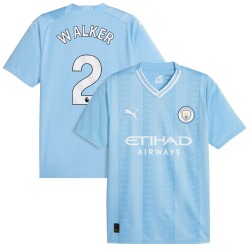 Men's Kyle Walker Manchester City F.C. Replica Blue Puma Sky 2023/24 Home Soccer Jersey