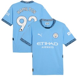 Men's Micah Hamilton Manchester City F.C. Replica Light Blue Puma 2024/25 Home Soccer Jersey