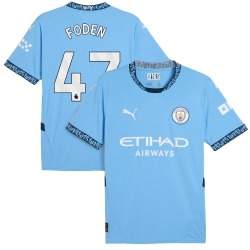 Men's Phil Foden Manchester City F.C. Replica Light Blue Puma 2024/25 Home Soccer Jersey