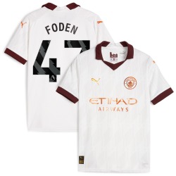 Men's Rodri Manchester City F.C. Replica White Puma 2023/24 Away Soccer Jersey