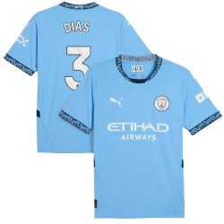 Men's Rúben Dias Manchester City F.C. Replica Light Blue Puma 2024/25 Home Soccer Jersey