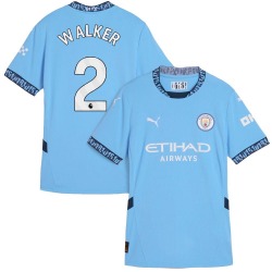 Women's Kyle Walker Manchester City F.C. Replica Light Blue Puma 2024/25 Home Soccer Jersey