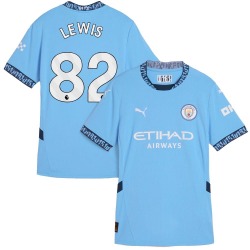 Women's Rico Lewis Manchester City F.C. Replica Light Blue Puma 2024/25 Home Soccer Jersey